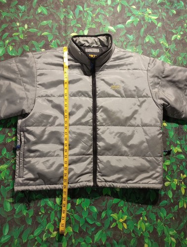 Vintage Eddie Bauer EBTEK Puffer Jacket Mens L Gray Silver Full Zip Windbreaker - Picture 3 of 9