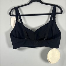 NWT Momcozy Women's Black Nursing Bra Reusable Pads Adjustable Straps