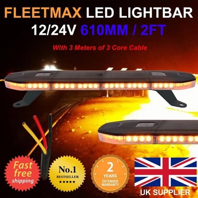FleetMax 2 Fuß 600 mm 24 Zoll gelbe LED-Rückgewinnungsleuchte Leiste blinkende Bake 3CC 12 V 24 V