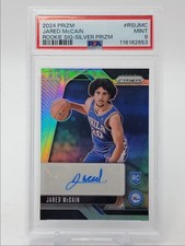 JARED MCCAIN 2024-25 PANINI PRIZM ROOKIE SIGNATURE SILVER RC AUTO PSA 9 Q2596