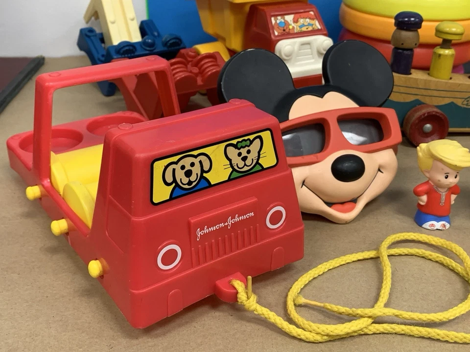 Vintage Mixed Toy Lot Sesame Street Train Mickey Tupper Toys Johnson & Johnson - Image 2 of 4