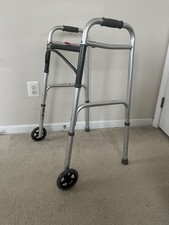 Drive 2 Button Folding Walker, 2 Front Wheels, 4 Legs height adjustment.