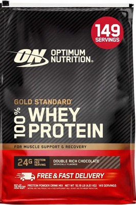 Optimum Nutrition Gold Standard 100%Double Rich Chocolate 10 Pound QUICK DELIVER