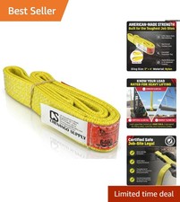 Industrial Nylon Lifting Sling - 2inX4ft, 6400 lb Vertical Load Rated, USA Made