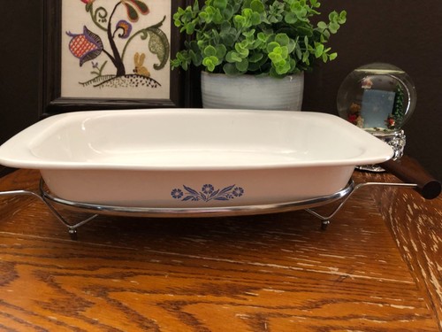 Vintage Corning Ware Blue Cornflower P-21 Roaster Pan with Rack Holder ...