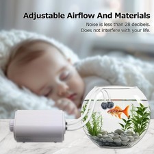 Mini Air Pump Aquarium Quietest for Fish Tank 5 to 75 Gallons, Adjustable Dua...
