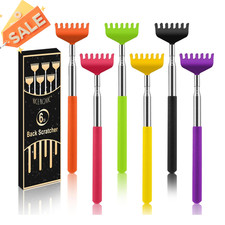 6 Pack Extendable Back Scratcher - Portable Telescoping Metal Back