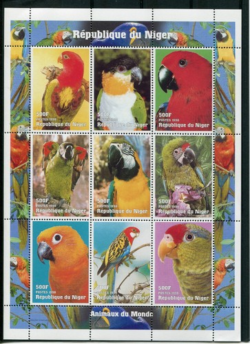 Tema UCCELLI, Pappagalli, Blocco Del Niger, 1998, Nuovo