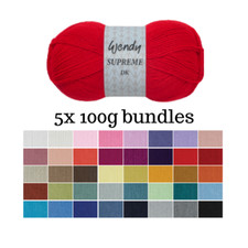 Wendy Supreme DK Yarn/Wool for Knitting/Crochet 5x100g balls bundles