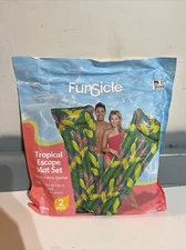 Set of 2 Funsicle Pool Mats 66-24” Tropical Escape Floating Pool Mats