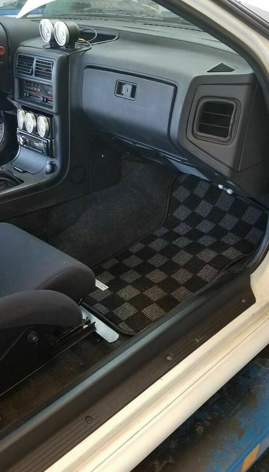 Juego de alfombrillas de carreras bandera a cuadros P2M para Mazda RX-7 FC FC3S 86-90 nuevas Foto 3 de 3