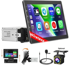 10.1" 1 DIN Car Stereo Radio Apple Carplay Android Auto Bluetooth FM USB AUX