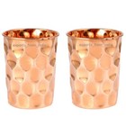 Copper Water Glass Diamond Cut Drinking Tumbler Health Benefits 300ML 2/3/5 Pcs