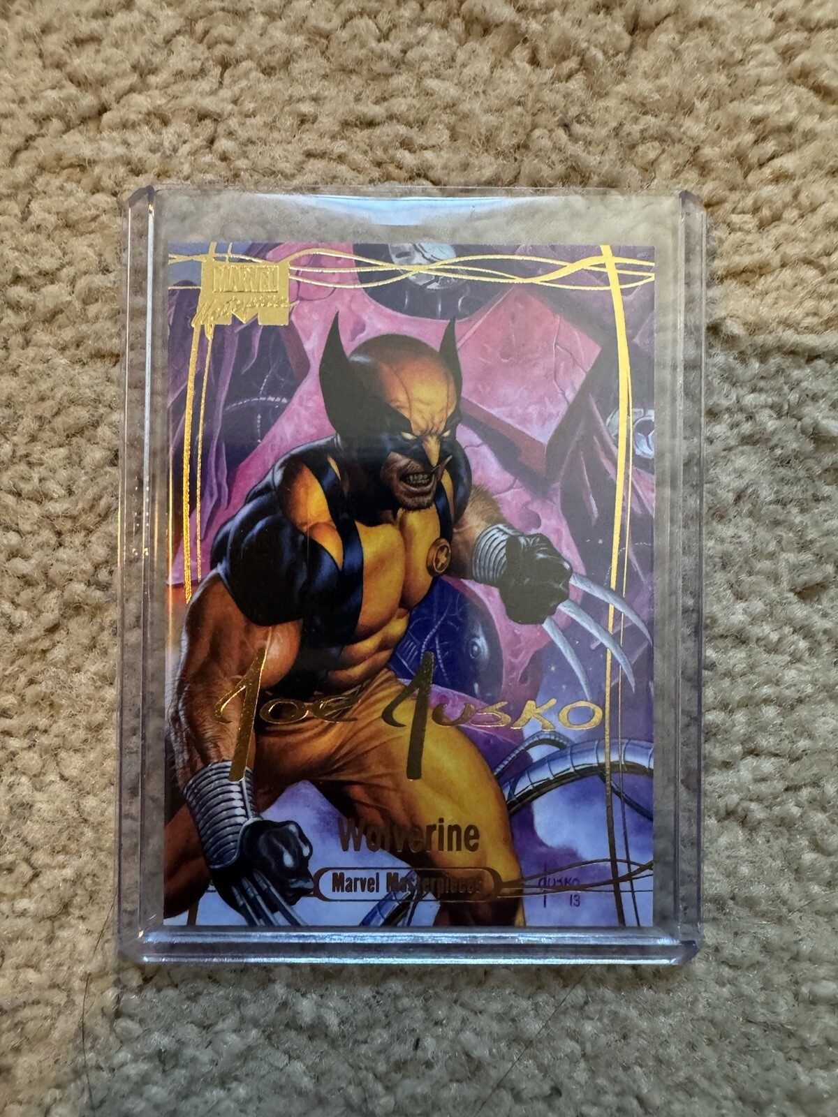 2016 Marvel Masterpieces WOLVERINE TIER 4 GOLD FOIL SIGNATURE CARD, #89 - Jusko