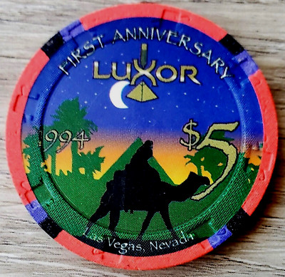 $5 Las Vegas Luxor 1st Anniversary 1994 Casino Chip