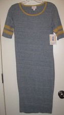 Women's Dress Pencil Fitted Size XS LuLaRoe Julia Blue Mustard Yellow NWT