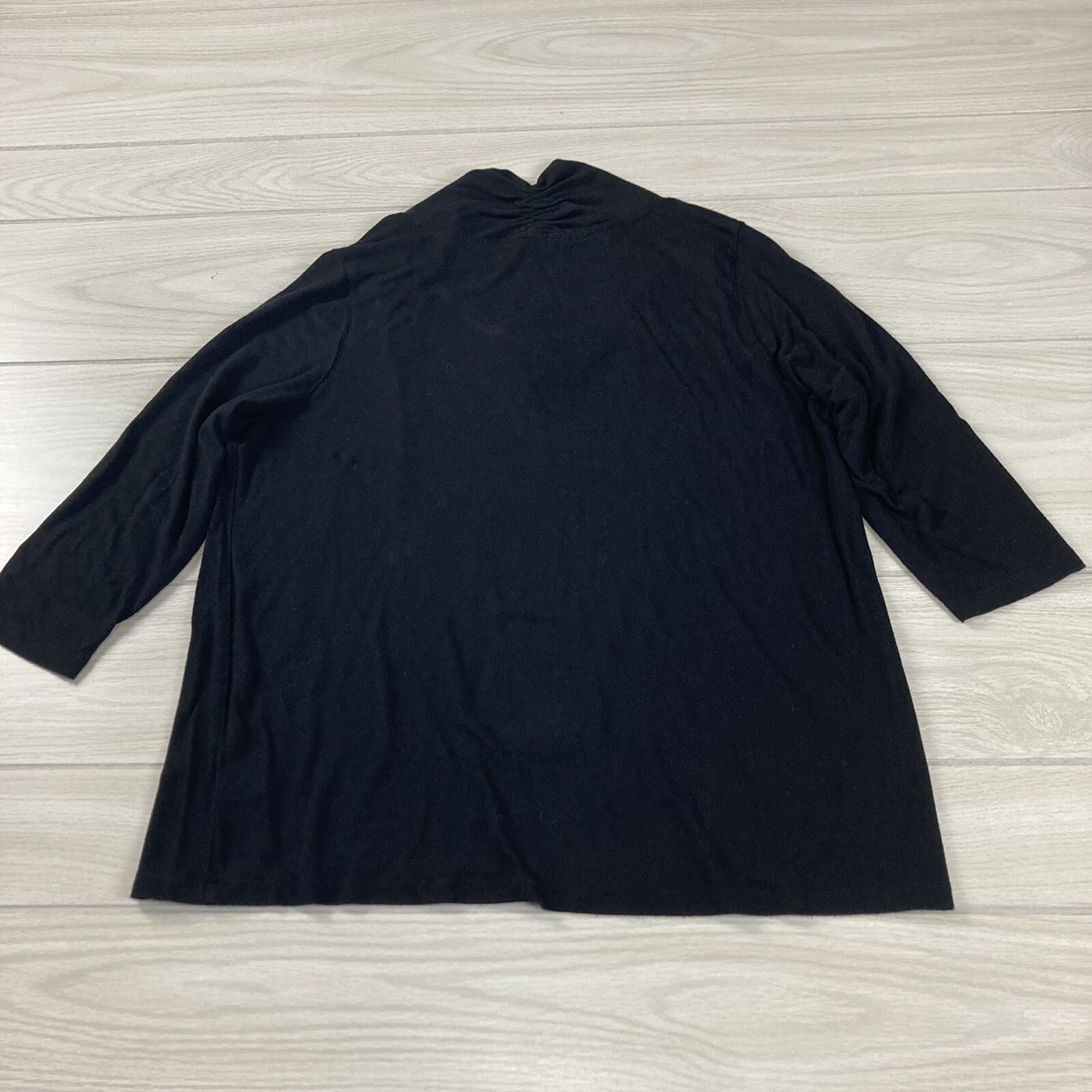 Talbots Sz 1X Top Black Solid Stretch Basic Long … - image 11