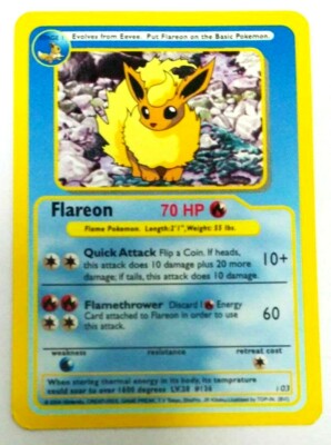 FLAREON FUNSKOOL POKEMON CARD 2004 INDIA