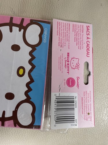 Sanrio Hello Kitty Treat Bags Paper Birthday (12ct) Pack~Pink New Old Stock - Picture 5 of 11