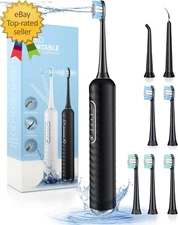 Electric Toothbrush with Water Flosser, 3 in 1 Teeth Cleaning Kit with 7 Modes, 