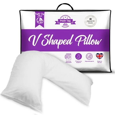POSH TAG V Shaped Pillow - Extra Filled, Support for Pregnancy Maternity Nursing & Back