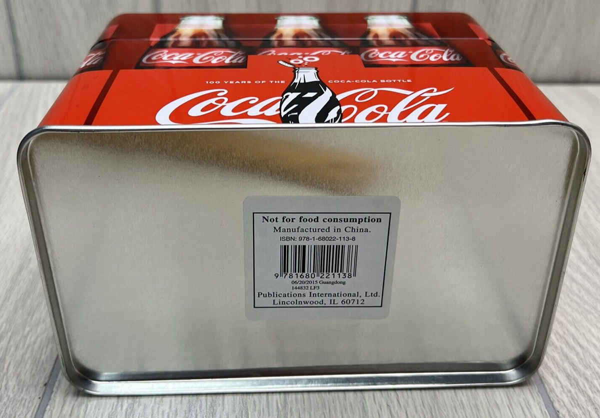 Vintage 100 Years of Coca-Cola Metal Tins Recipe Box with Recipe