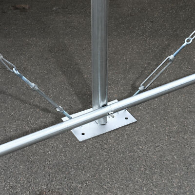 Produktbild von TOOLPORT Lagerzelt 5x10 M – Zelthalle Mit 4,1x2,5 M Tor, PVC 850 N, Grau, Inkl. Bodenhaken