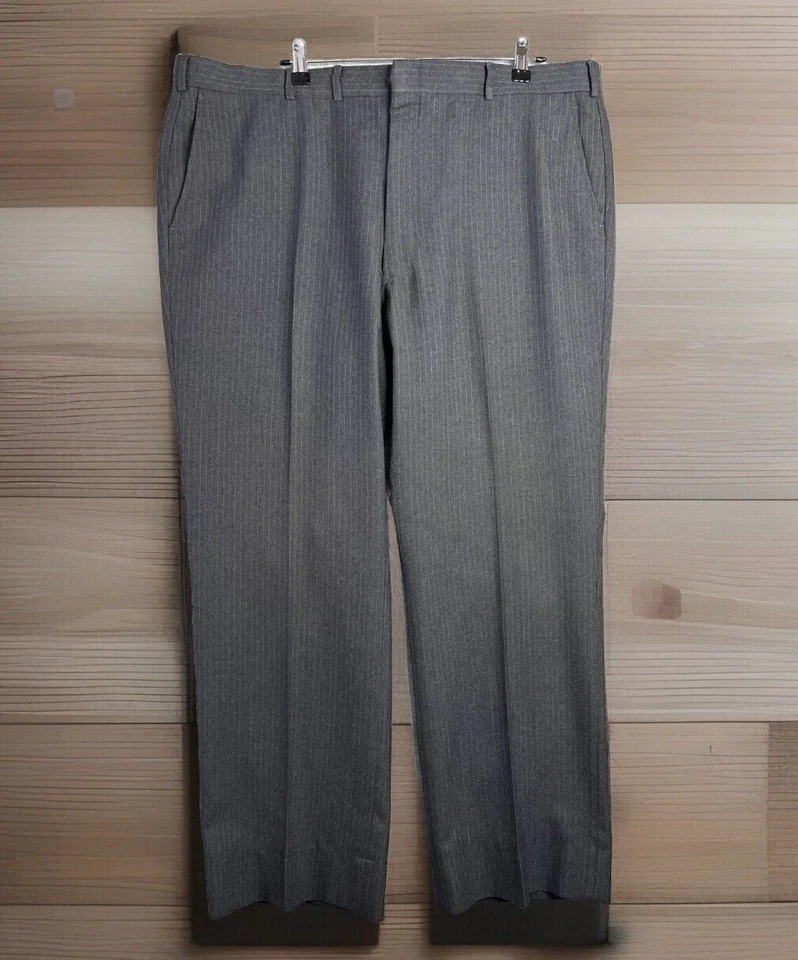 Traje Blazer Vintage 2 Piezas Gris 46L 40x31 Rayas 2 Botones Clásico Versátil Foto 2 de 4