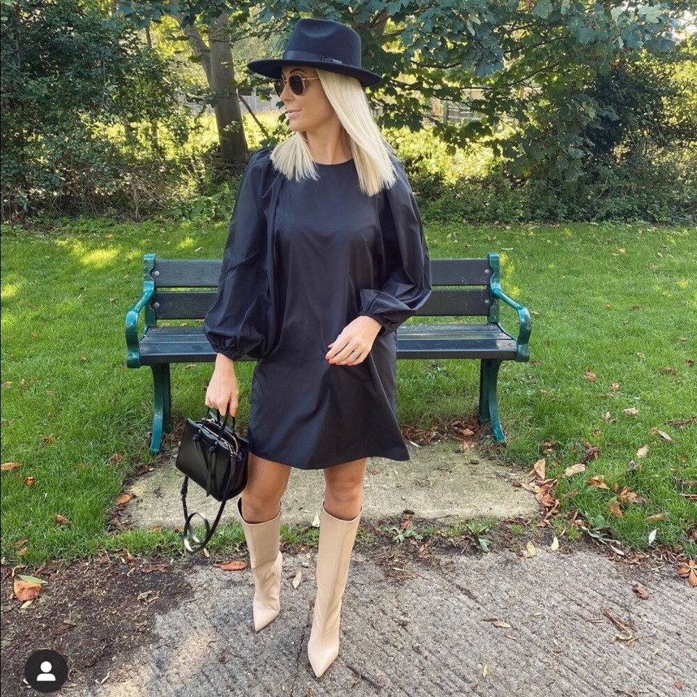 H&M puff sleeve black dress | eBay