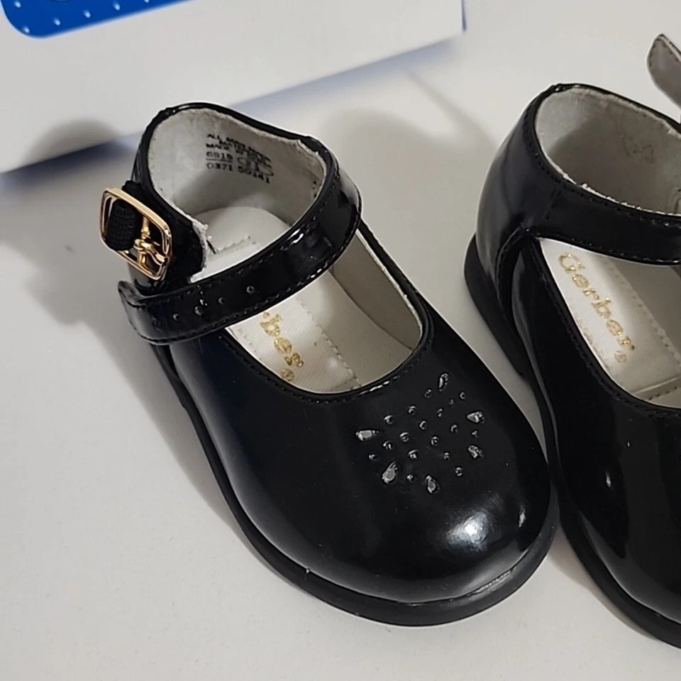 Zapatos Gerber vintage niñas charol mary janes talla 2.5 (2 1/2) nuevos en caja Foto 4 de 4