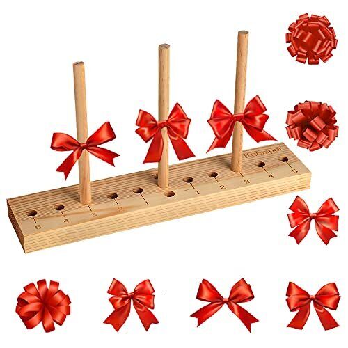 AHANDMAKER 4 Sizes Bows Maker Templates, Ribbon Bows Making Tool Wood