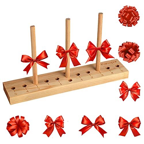 Natürliche Holz Bogenmacher für Band Schleife Herstellung Werkzeug zum Erstellen von Kränzen Geschenk - Bild 1 von 7