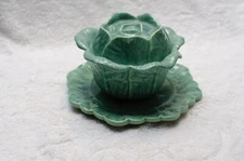 Vintage 1970's Holland Mold Ceramic Covered Cabbage Bowl Tureen & Plate 