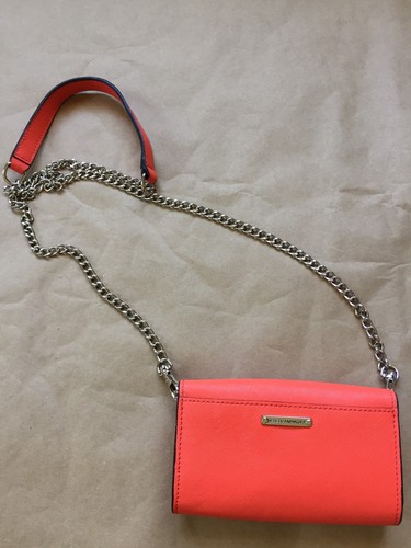 NWOT Rebecca Minkoff Studded Mini Crossbody Wallet Clutch Orange - Picture 4 of 4