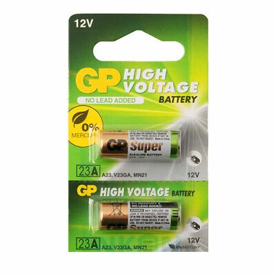 2 pc GP 23AE 21/23 A23 23A 23GA MN21 12v battery NEW Expiration date 2028