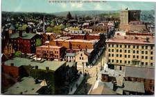 Uniontown PA Birds Eye View of City Nice c. 1910 Vintage Postcard