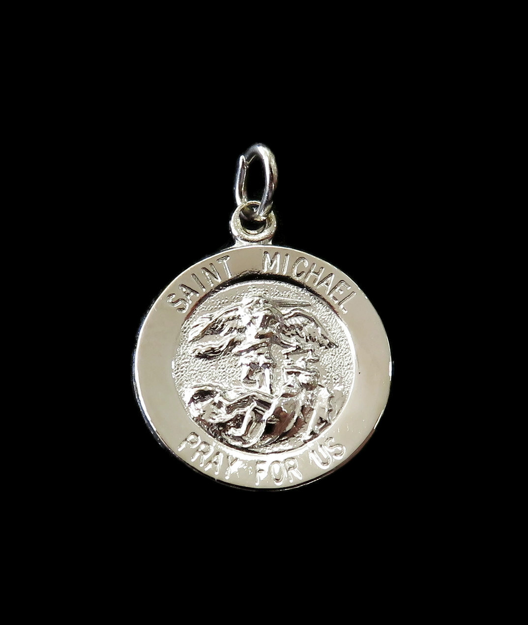 Sterling Silver 0.925 Saint St Michael Archangel Medal Necklace Pendant ...