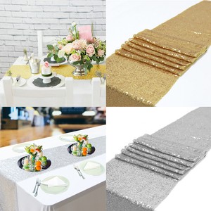 Details About 12x108 Glitter Sequin Table Runner Chair Sparkly Wedding Party Decor Gold Silve