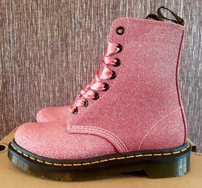 1460 pascal pink glitter boots