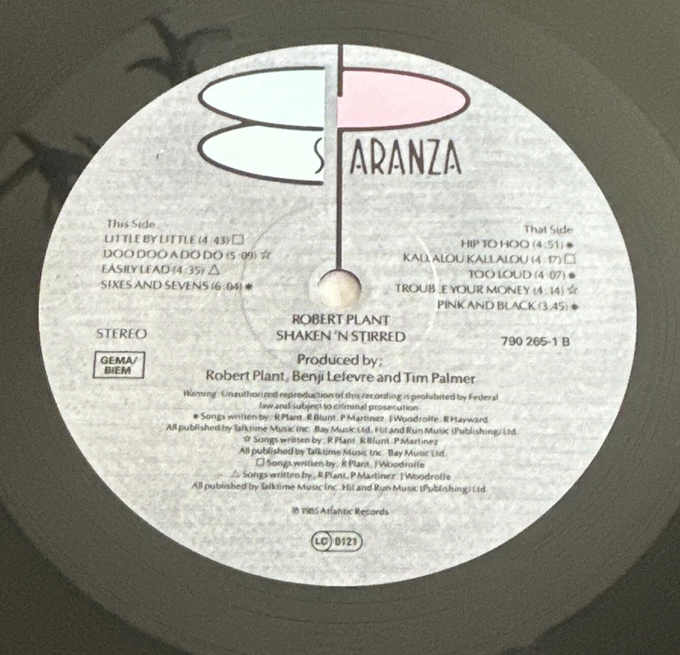 Robert Plant Shaken N Stirred Lp Vinyl Album EX / EX CONDITION - Image 4 of 4