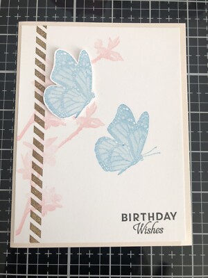 Card Set Of 4 Stampin Up Taken With Real Butterflies BIRTHDAY | eBay