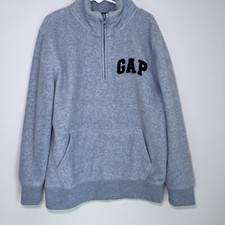 Gap Kids - Boys 1/4 Quarter Zip Fleece Pullover Sweatshirt - Gray - Size Medium