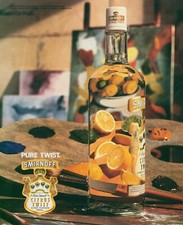 1994 Smirnoff Citrus Twist Artist Paint Palette Brush Paintings Vtg Print Ad P1