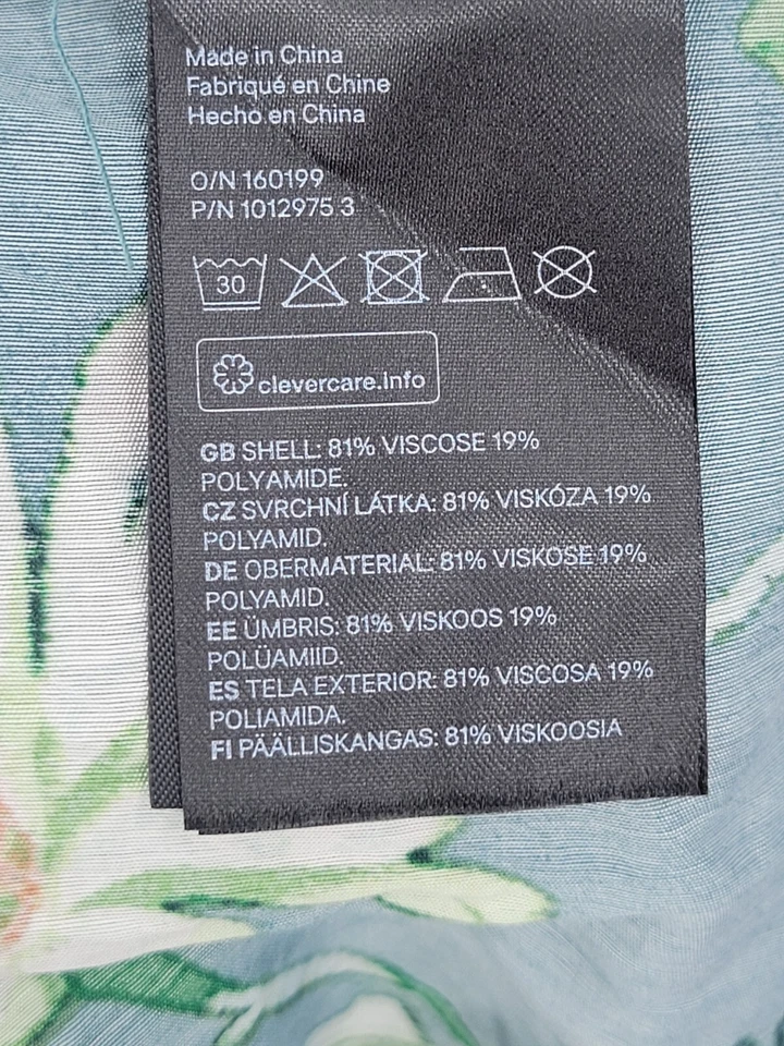 H и M платье женщин XL синий цветочный воздушный шар рукав оборки кромки Flowy короткие богемное - Изображение 4 из 4