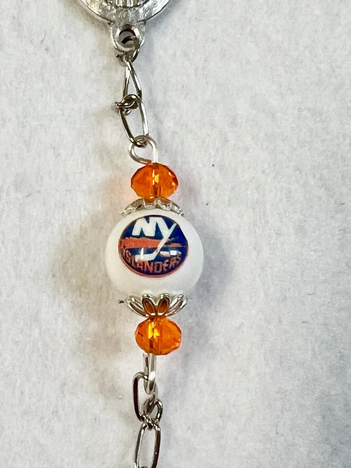 NEW YORK ISLANDERS ROSARY AUTO REARVIEW MIRROR ACCESSORY HOCKEY ORNAMENT NYC  - Image 3 of 4