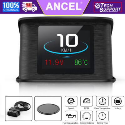 Automotive Muti-Function OBD2 Digital Head Up Display Car Speedometer Alarm