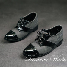 Suit Shoes Pointed-toe Spliced Leather Shoes Gray for 1/4 1/3 BJD Male Doll DZ