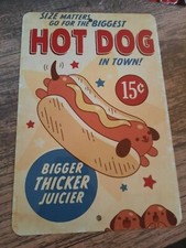 Size Matters For The Biggest Hot Dog Vintage Ad 8x12 Metal Wall Sign