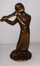Bronze Figur Fl&ouml;te, Querfl&ouml;te, Josef Fischedick,  , ca 15cmhoch,  ca 565 Gramm