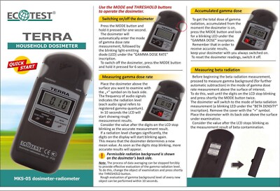 PE SPPE Sparing-Vist Center Terra-P Dosimeter / Geigerzähler – Strahlungsdetektor Für Röntgen & EMP Dosimeter Ökotest